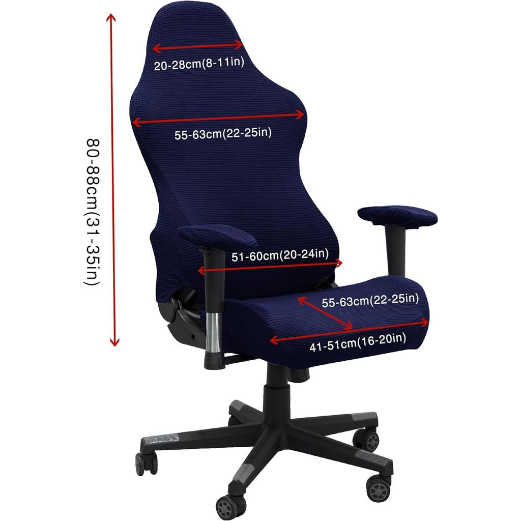 Gaming Chair Slipcover Stretch Seat Chair Cover for Leather Computer Reclining Racing Ruffled Gamer Chair Protector