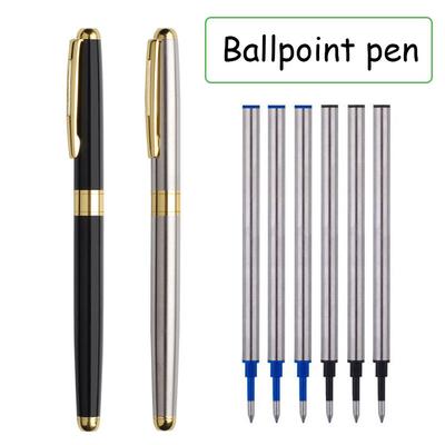 High Quality Ballpoint Pen Business Signing Pen Stainless Steel Material Replaceable Refill Office School Supplies Stationery