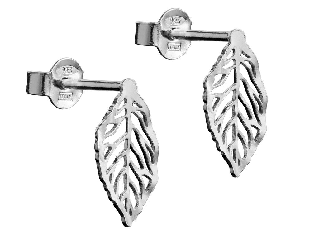 Silver Leaf Earrings Small Women' Leaf Studs Silver 925