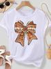 (Asian Size) Sweet Cartoon Merry Christmas New Year Women's Top T Tee Festival O-neck Clothing Print Fashion Ladies Graphic T-shirts