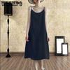 Women's Dress Halter Dress Solid Color Bottoming Dress Sleeveless Temperament Loose Halter Dress Plus Size