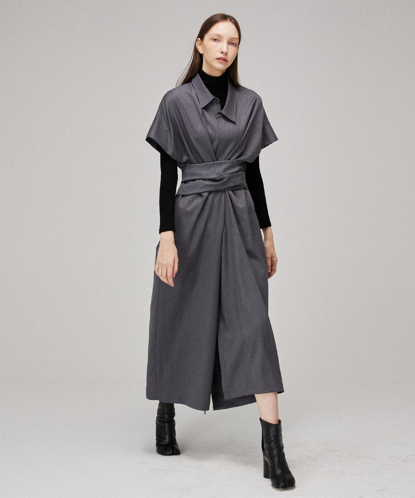 Meuameu Tie Sleeve Detail Shirt Dress