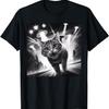 T-shirt Drôle Chat Selfie Avec Chat OVNI Mème Chat Mème Invasion Extraterrestre pour Hommes Femmes Filles Enfants