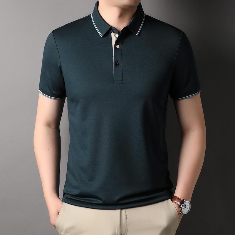 Polo Shirt Men's Short-Sleeved Business Casual Lapels T-shirt Young and Middle-Aged Dad Top Summer