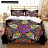 Housse de couette Lotus Roi Reine Bohème Ensemble de literie Mandala Boho pour Enfants Adolescents Adultes Fleurs Exotiques 2/3 pièces Housse de couette en Polyester