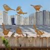 Rusty Wrought Iron Bird Garden Stake