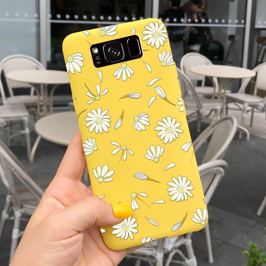 Shockproof Case For Samsung S8 Plus SM-G955F Cover Colorful Daisy Cactus Soft Matte Phone Case For Samsung S8 S 8 S8+ G950F Capa