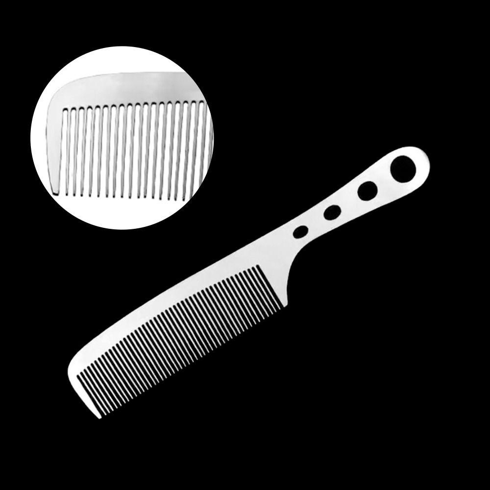 Stainless Steel Anti Static Comb Ultra-thin Silver Hairdressing Styling Comb Hair Cutting Tools Hair Combs Metal Barber Comb