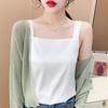 Women Vest Square Collar Sleeveless Smooth Tank Tops Solid Color Breathable Casual Camisole Daily Wear