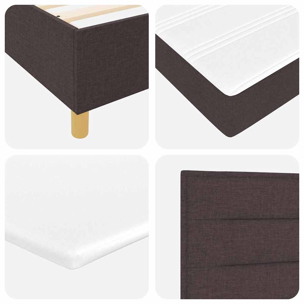 Boxspring bed with headboard Dark Brown 80 x 200 cm Fabric