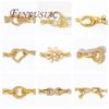 18K Gold Plated Connectors For Jewelry,Brass Zircon Clasps For Bracelets Accessories,DIY Jewelry Making Supplies,Pearl Clasp