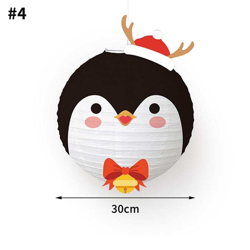 Christmas Hanging Paper Lanterns Cute Cartoon Santa Claus Xmas Tree Paper Lantern Lamps For Christmas Party Decor Photo Props