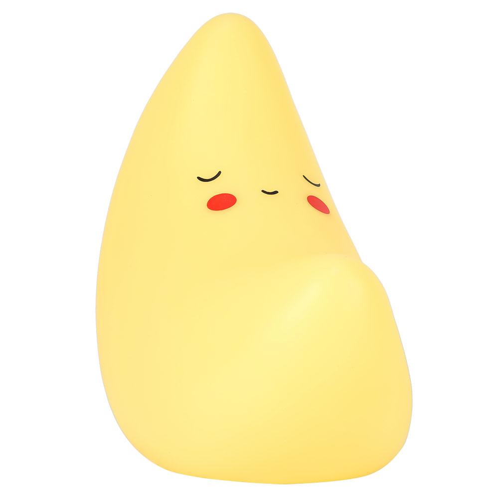 Silicone Yellow Cute Moon Shape LED Night Light Decoration Lamp for Children Room BedroomYellow