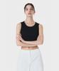 Make A Toast Cropped Cross Wrap Sleeveless Top Black Mbcsto004Bk