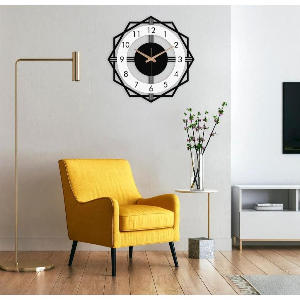 Stilvolle Metall-Analog-Wanduhr für Wohnzimmer, Schlafzimmer, Küche, Zuhause und Flur | Antike ausgefallene große moderne Wanduhr zur Heimdekoration (50CM)