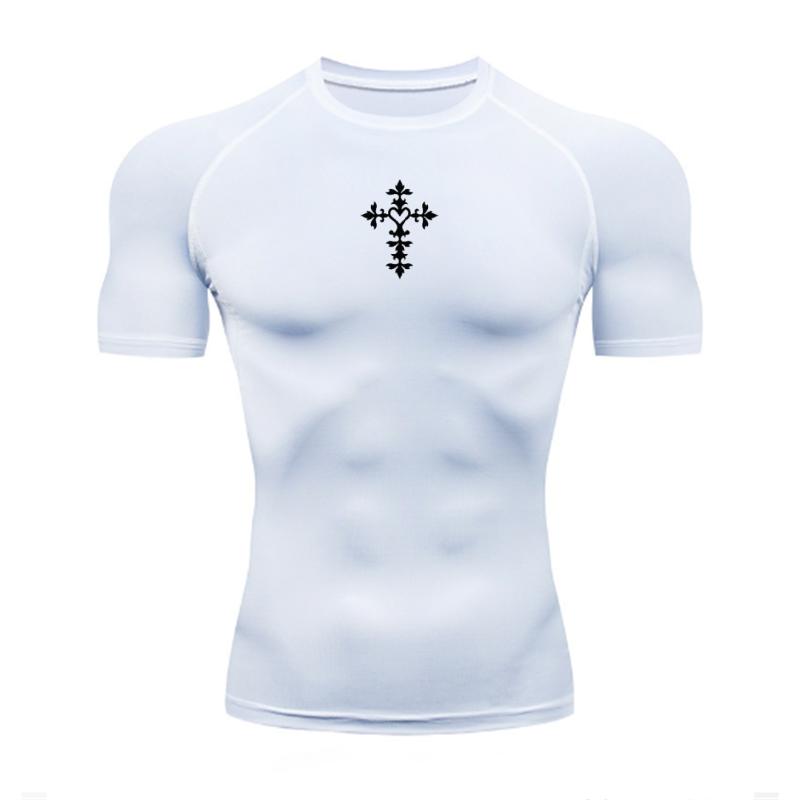Summer Sweat-Absorbent Jogging Cycling Outdoor Men's Sports Compression T-shirt Gym Running Speed Drying Short Sleeved Casual Top