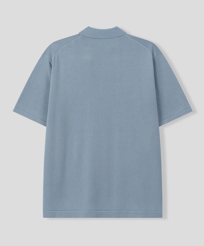 BLACK MOMENT Rayon Blended Knit Polo Shirt [Sky Blue]