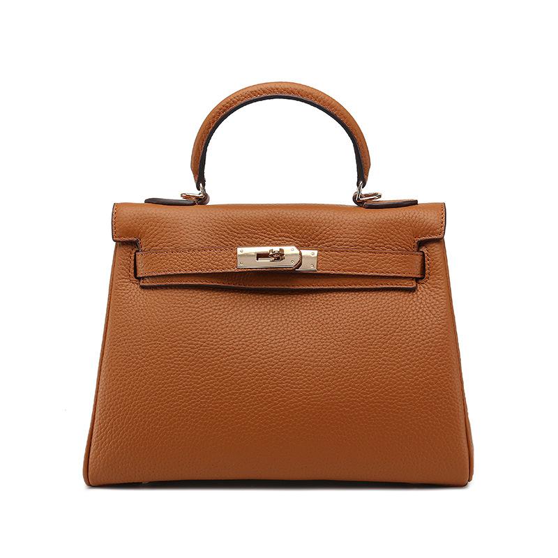 Stylish And Hot Genuine Leather Womens Handbag Fashionable Lightweight Cowhide Luxury Feel Top-Handle Bag With Large Capacity