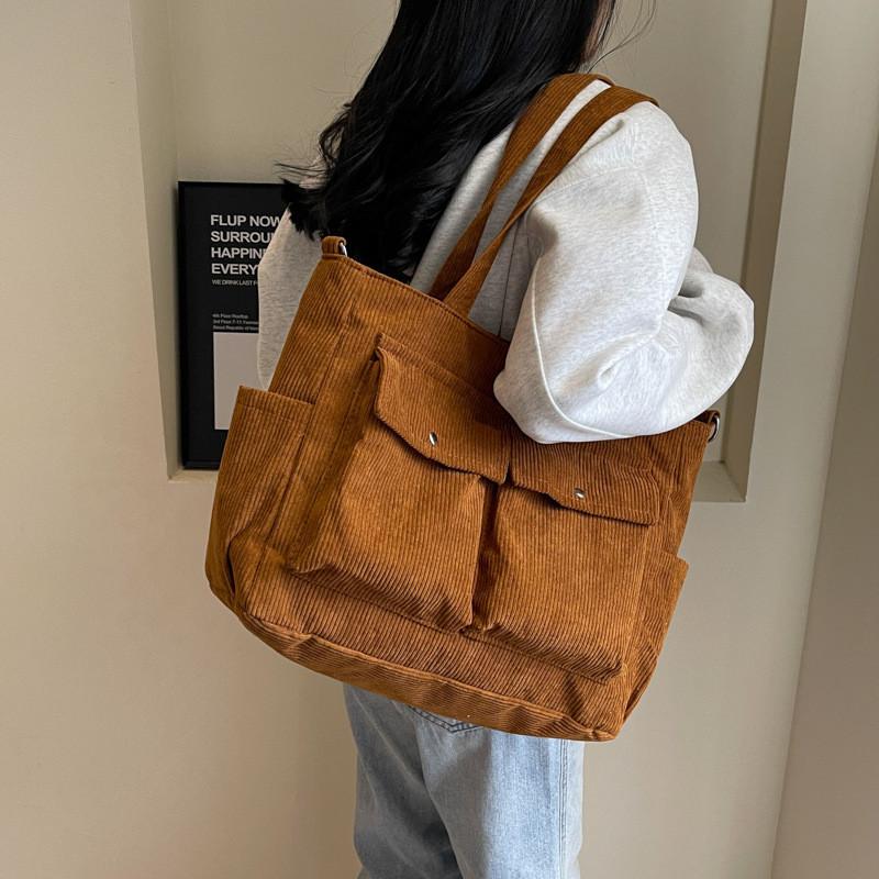 2024 Neue Samt-Schultertasche Damen Urbaner Schlichter Stil Große Kapazität Umhängetasche