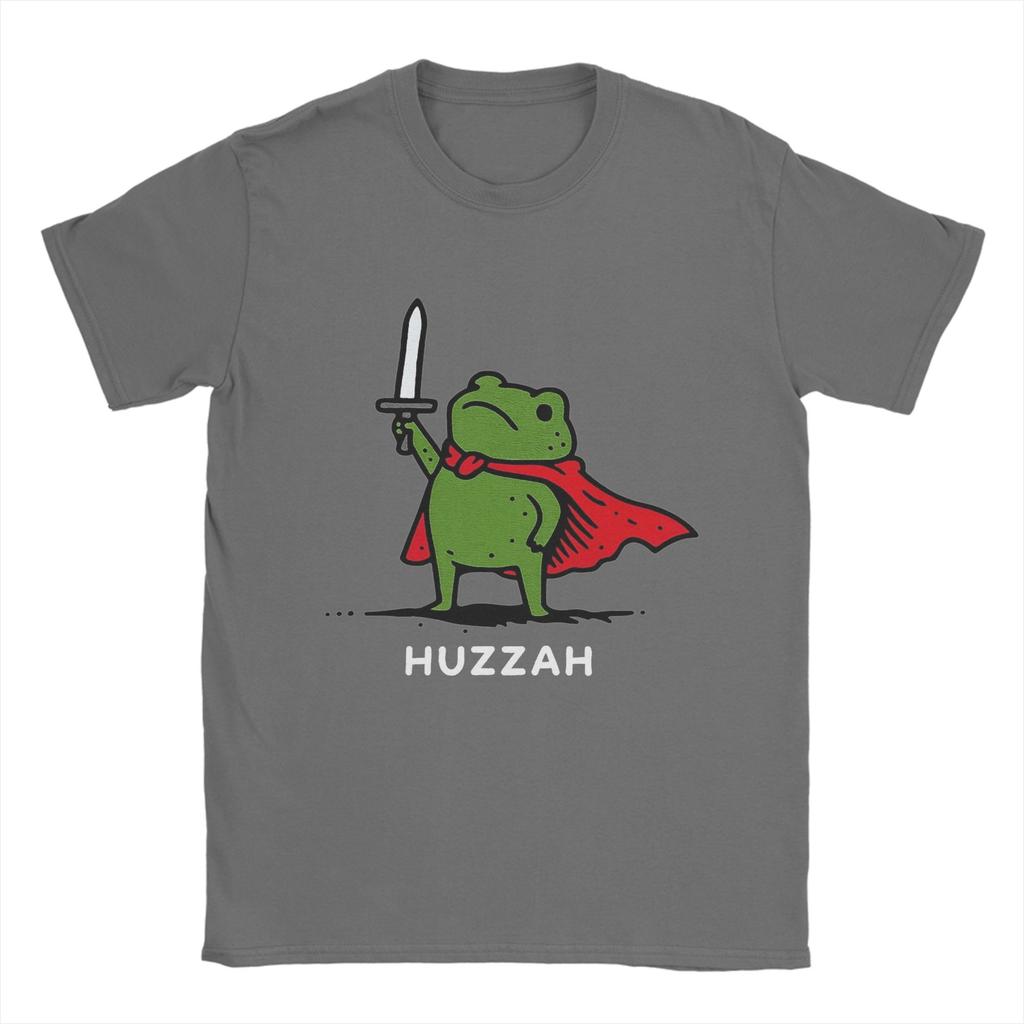 Huzzah Frog Knight Funny Sword Meme Quote Cotton T Shirt Unisex Summer Streetwear T Shirts ONeck Leisure Tee Shirt Oversized Tops