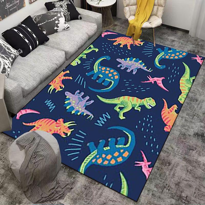 Bunte Bodenmatte mit Dinosaurier-Design, geeignet als rutschfeste Matte für das Wohnzimmer oder das Sofa im Schlafzimmer