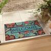 Welcome Floral Vintage Pattern Door Mat Colorful Decorative Non-slip Carpet Rug for Front Door Entryway Home Decoration Door Mat