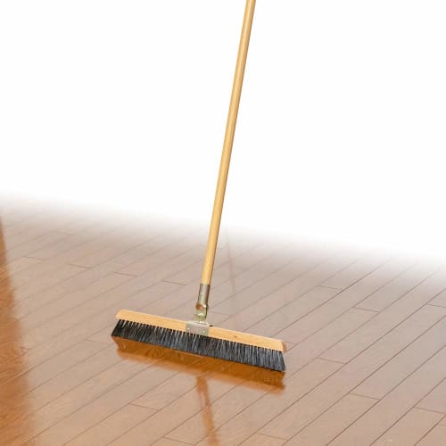 Azuma Industrial Flexible Broom with Wooden Handle, 45L, for Sweeping Floors and Tiles, Suitable for Commercial Use, No Tools Required for Head Replac