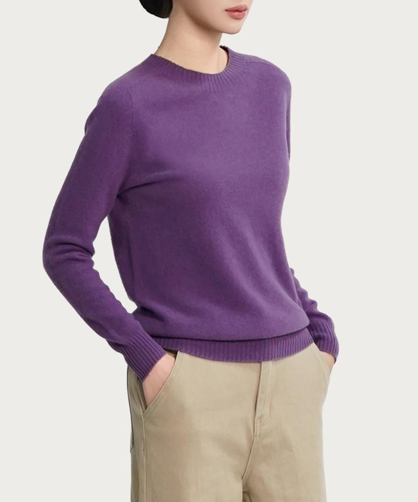 Keulleiseu 100% Wool Basic Knit Sweater_Pink