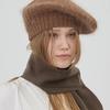 Basic Angora Beret Dark Beige