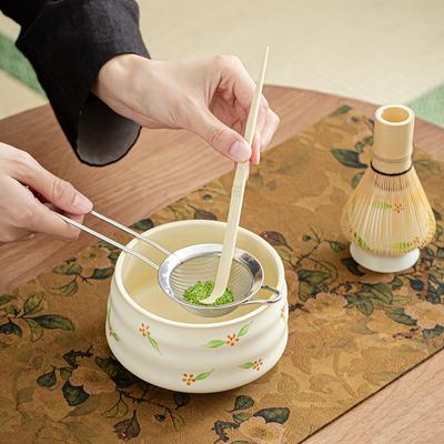 New Hand-painted Matcha Tool Set Ceramic Matcha Bowl Tea Brush Matcha Brush Hyakubunri Song Dynasty Tea Dispenser