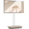 AOKCOS TV Wall Mounted TV Mobile TV Compatible with Comes with Height Wooden White Stand, Stand, Stand, 32-65 Inches, Casters, Adjustable, Swingable,