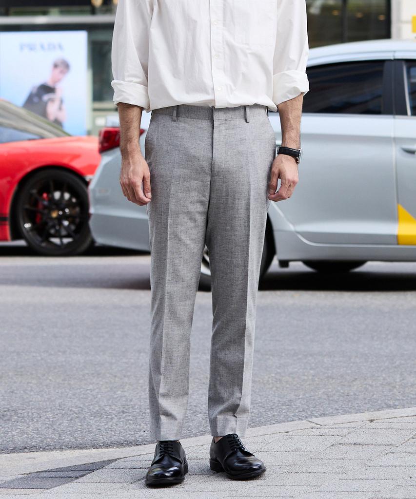 Stco [Summer Suit] Italy Marlane Wool & Linen Double-Breasted Suit Set_Grey (Classic Fit)_Ssjub92Set