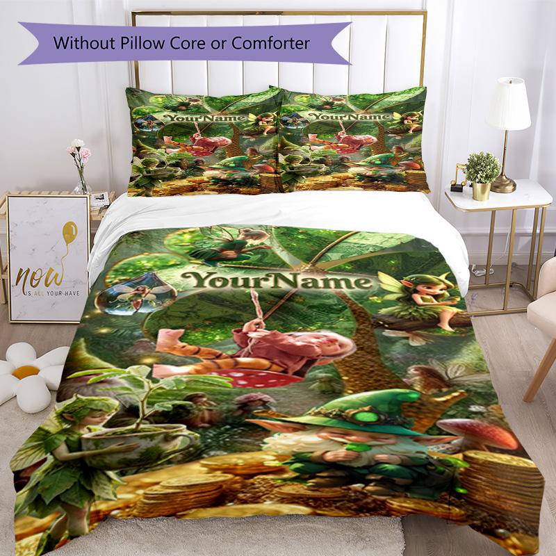 Gothic Illustrations Customize Your Name Bedding Set Breathable Duvet Cover with Pillowcases Home Decoration Birthday Gift