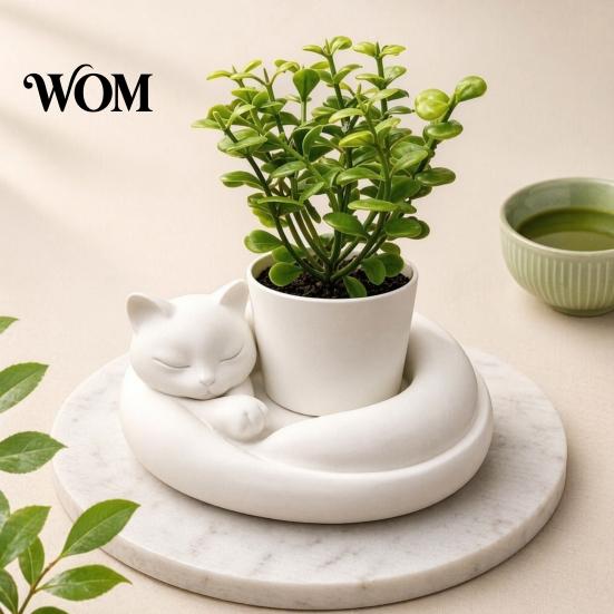 Mini Succulents Holder 3D Printed Planter, Creative Flower Pot with Artistic Sculptural Design, Tabletop Decorative Planter Small Desk Decor