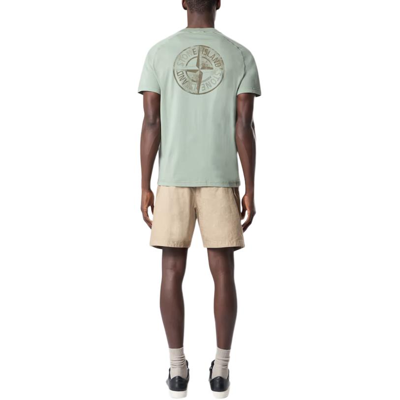 STONE ISLAND Logo Slim Fit Crew Neck T-Shirt Men Tops Sage-Green K1S152100020S0080-V0055