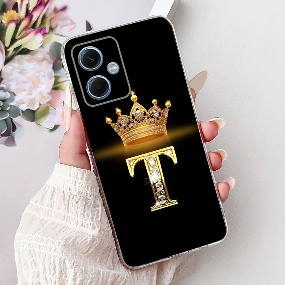 For Xiaomi Redmi Note 12 5G Case Lovely Crown Letters Transparent Silicone Soft Slim Cover For Redmi Note 12 Pro Plus Phone Bags