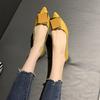 Women's Flat Shoes Yellow Moccasins Pointed Toe Slip-on Ladies Footwear High Quality Fashion Elegant Dress Fashionable Chic Non