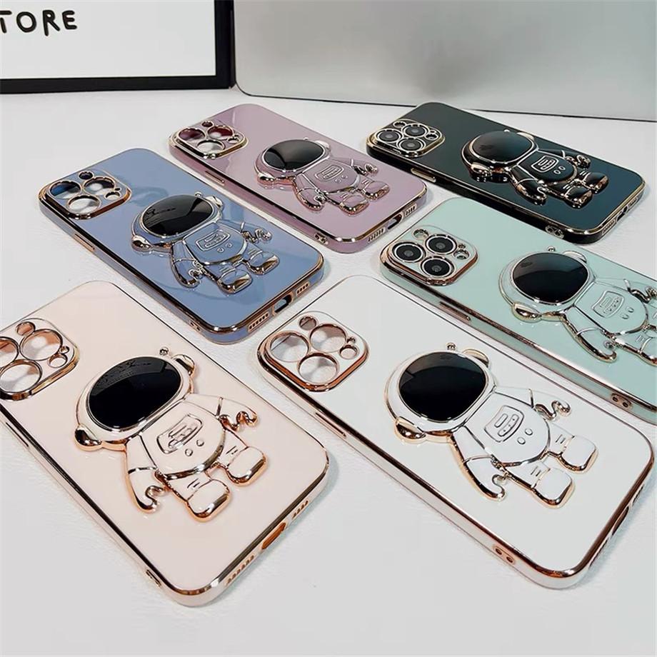 Elektroliz astronot katlanır stand iphone için kılıf 15 14 13 12 11 Pro Max XR X XS 7 8 artı SE/Samsung S23 S22 ultra S21 A14 A24 A34 A54 A13 A23 A33