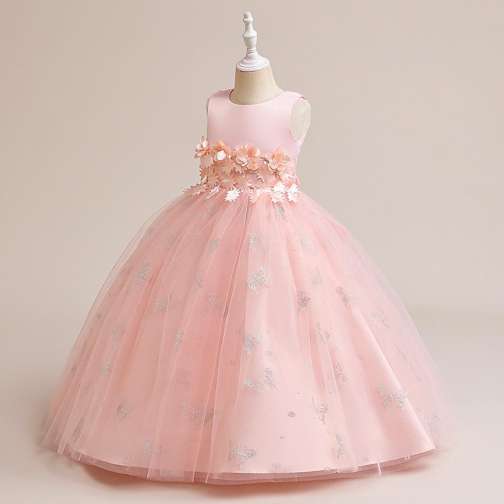 Girl's Puffy Piano Performance & Wedding Dress for Ages 5-12