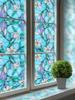 3D Stained PVC Window Film - Static Cling Thermal Insulation UV Blocking Privacy Cover for Home Office Glass Doors