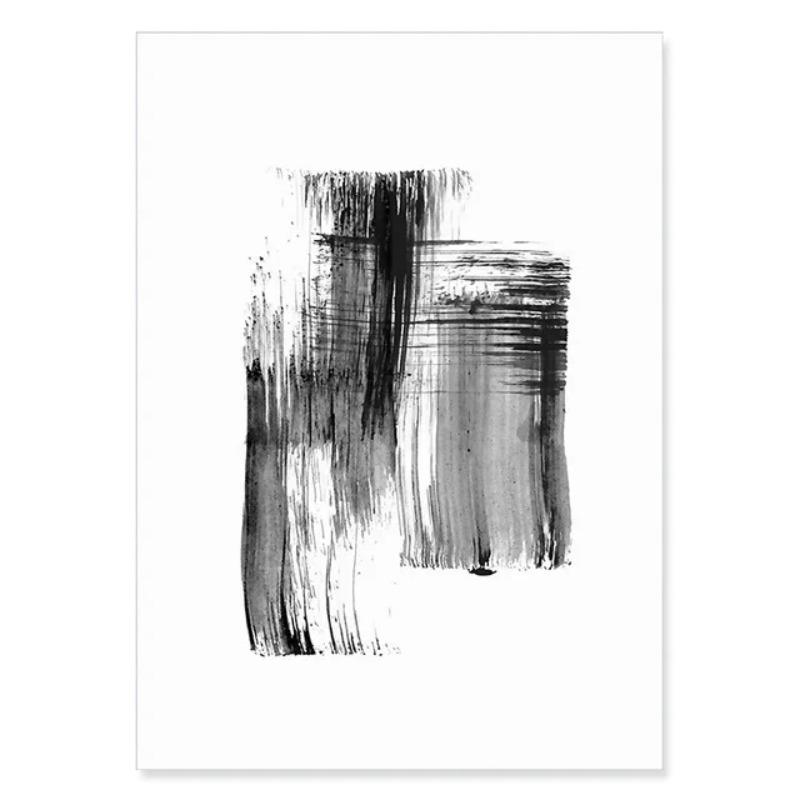 Abstrakte Pinselstriche, schwarze und weiße Tinte, Leinwanddruck, Gemälde, Poster, Wandkunst, Bilder für Wohnzimmer, Heimdekoration
