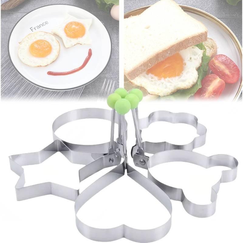 Heart Star Shaped Non-stick Stainless Steel Egg And Cake Mold Set Modern Simple Style