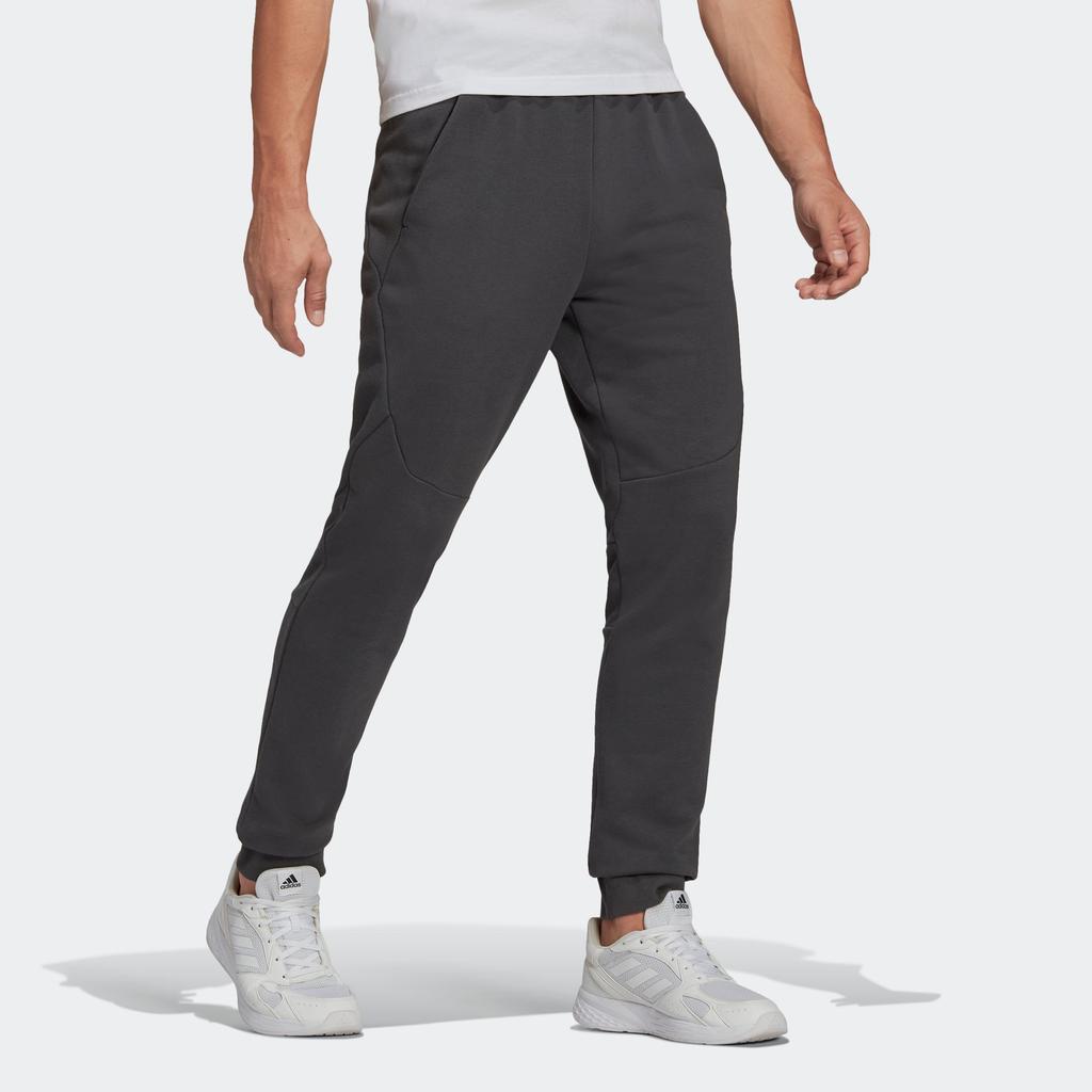 adidas Solid Color Drawstring Tapered Lite Sweatpants Men Bottoms Dark-Grey HE1810