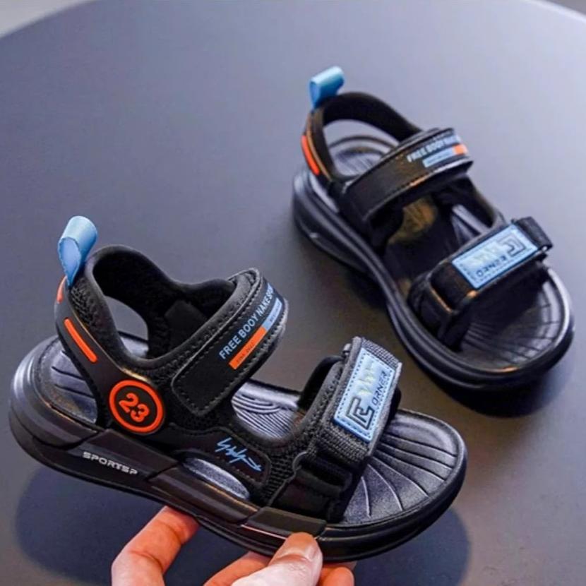 Genuine Leather Soft Sole Kids Sandals Lightweight Beach Sports Shoes for Big Boys Girls Summer