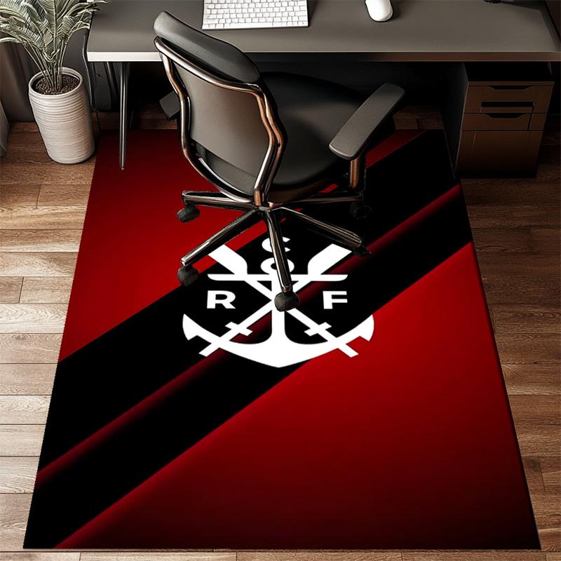 Fla-mengo Club Crest Printed Office Carpet Chair Cushion  Entryway Rug, Rugs for Living Room, Bedroom Christmas Gifts