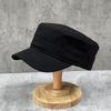Large Size Rear Sealing Black Hat Men'S Spring And Summer Cap Middle-Aged Youth Flat Top Hat Casual Thin Cotton Cloth