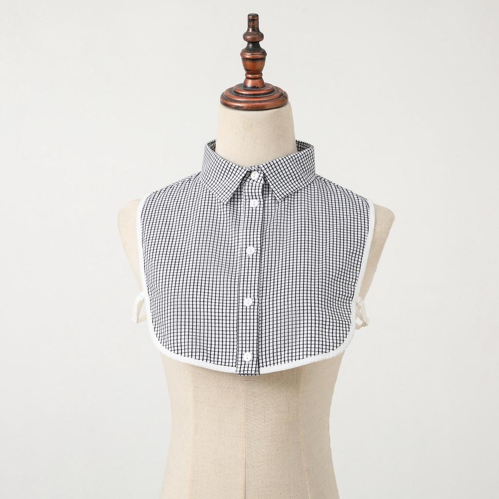 Perfect Match Autumn-Winter Plaid Fake Collars With White Trim—Decorative, Versatile For Women'S Sweaters.