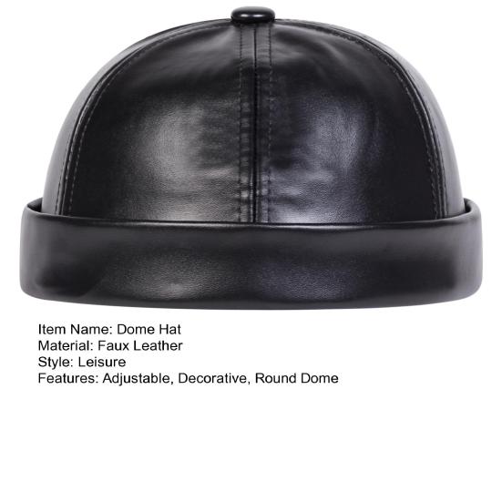 Cappello a Cupola Circonferenza Testa Grande Cappello da Teschio Elastico Traspirante Morbido Confortevole Tinta Unita Ecopelle Cappello da Uomo di Mezza Età