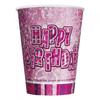 Unique Party 9oz Prism Cup - Pink Glitz