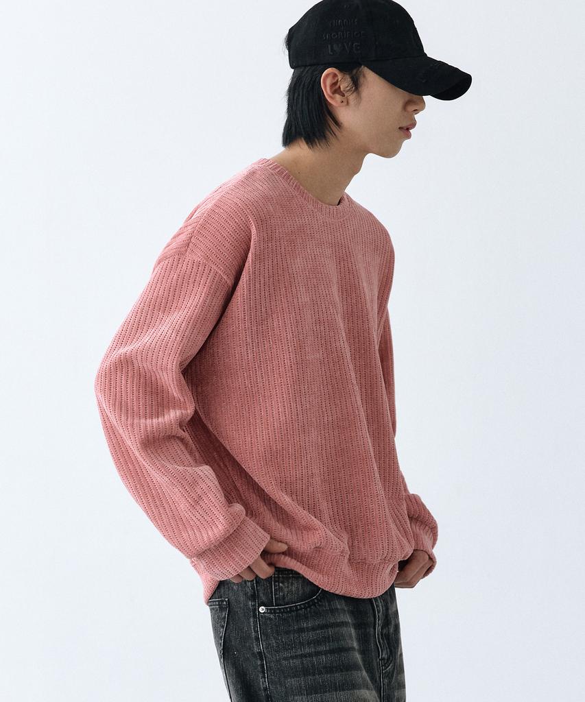 LXT Soft Velour Corduroy Sweatshirt [Pink]